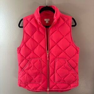 J. Crew Quilted Vest in Vibrant pink